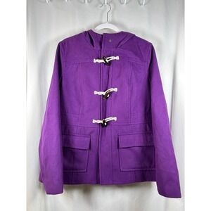 Old Navy Purple Duffle‎ Coat Hooded Toggle Closure Women L